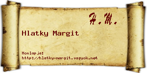 Hlatky Margit névjegykártya
